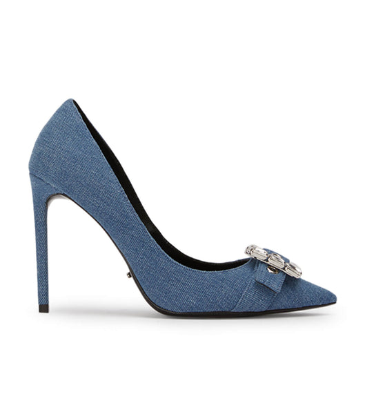 Tony Bianco Abbey Washed Denim 10.5cm Bling hæle Blå | GDKUC25346