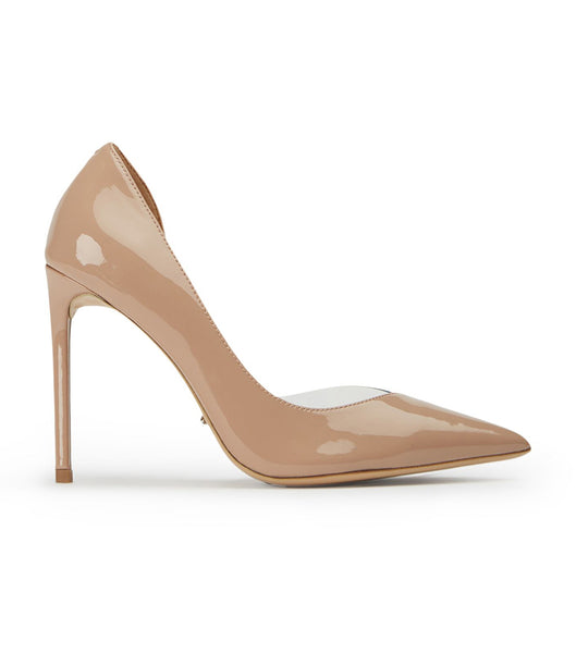 Tony Bianco Adore Coco Lak/Clear Vinylite 10.5cm Court Sko Beige | DKJZR34487