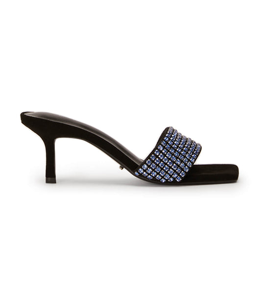 Tony Bianco Amos Blue Crystal/Black Ruskind 6.5cm Event hæle Blå Sort | DDKKV17504