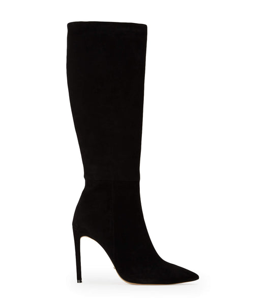 Tony Bianco Apollo Black Ruskind 10.5cm Stiletstøvler Sort | FDKUI93904