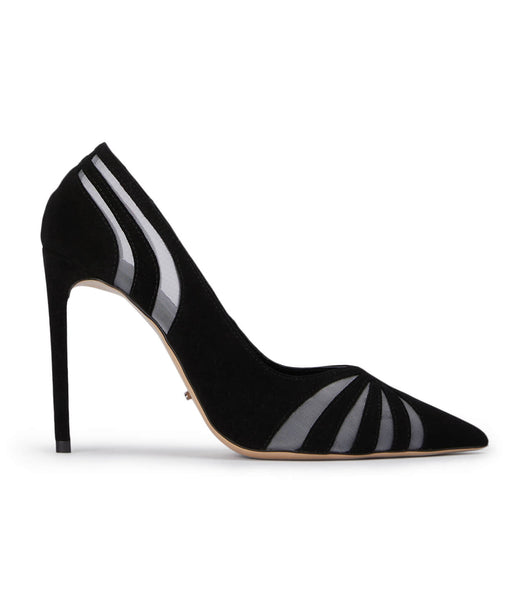 Tony Bianco Arrow Black Ruskind 10.5cm Court Sko Sort | DKDYB52668