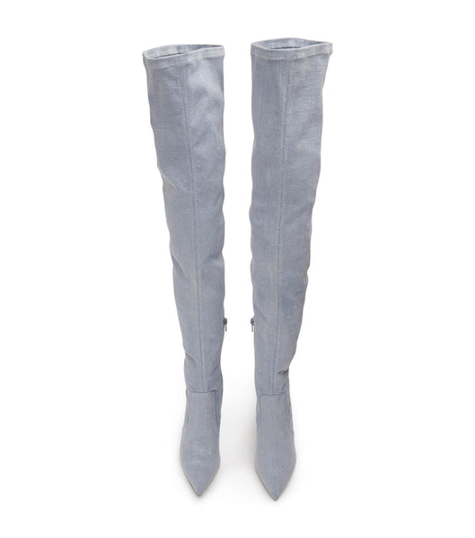 Tony Bianco Avah Denim Stretch 10.5cm Støvler med Hæl Blå | DKNEJ22449