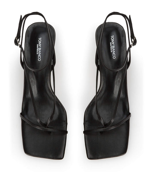 Tony Bianco Avi Black Nappa 6.5cm Strappy hæle Sort | FDKHY98344