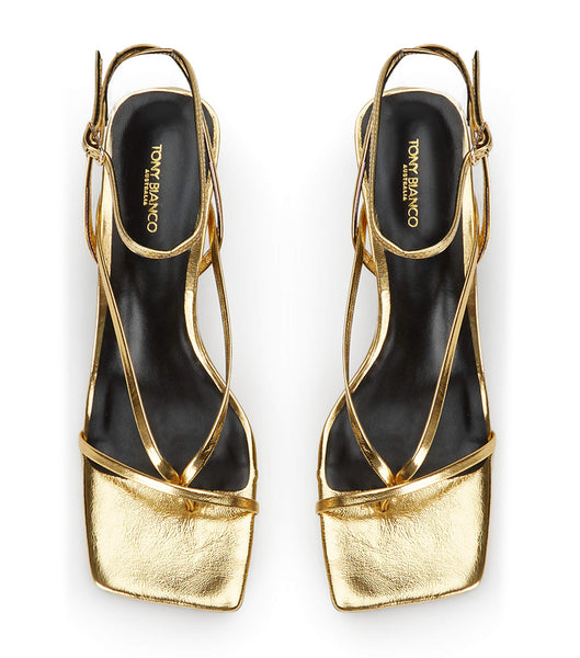 Tony Bianco Avi Gold Foil 6.5cm Strappy hæle Guld | DKNZX99261