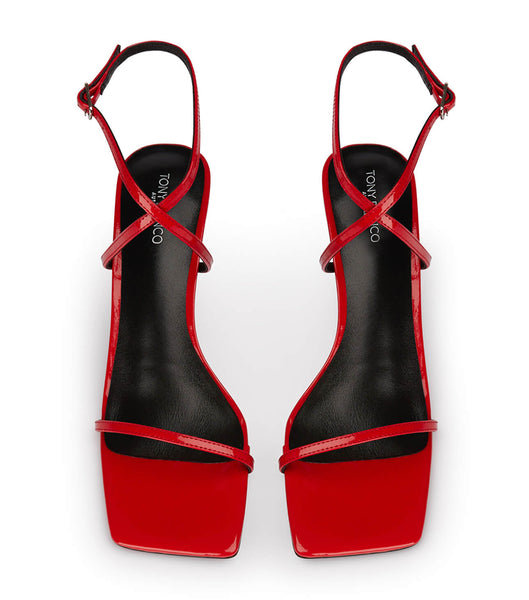 Tony Bianco Axent Scarlet Lak 6.5cm Strappy hæle Dyb Rød | DKCIF69332