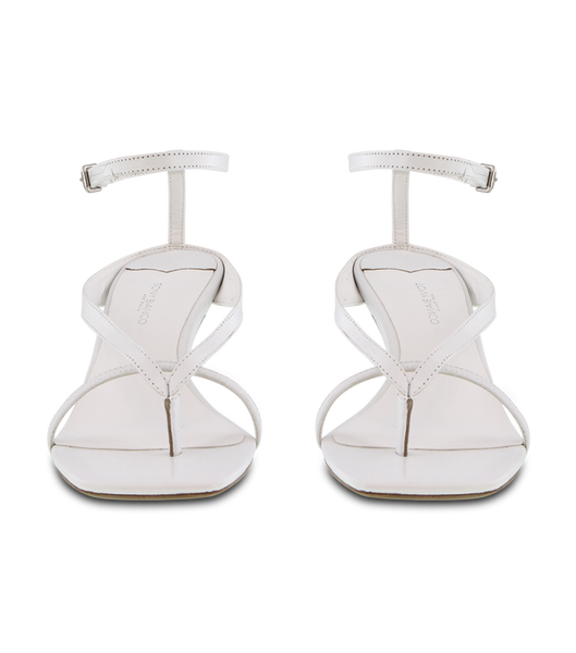 Tony Bianco Becca White Sheep Nappa 7.5cm Lave hæle Hvide | QDKWA31300