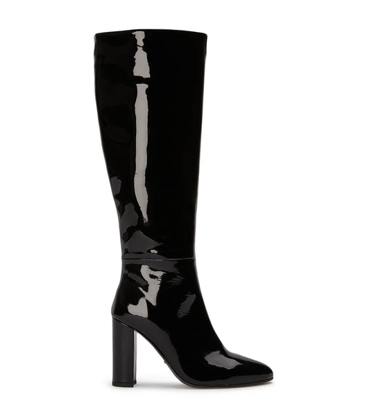 Tony Bianco Boss Black Lak 9.5cm Mid Calf Støvler Sort | BDKSO63873