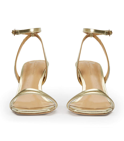 Tony Bianco Camelia Gold Nappa Metallic 8.5cm Stilethæle Guld Metal | GDKUC66296