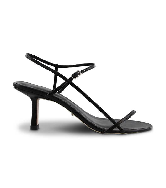 Tony Bianco Caprice Black Kid 7cm Strappy hæle Sort | UDKND44642