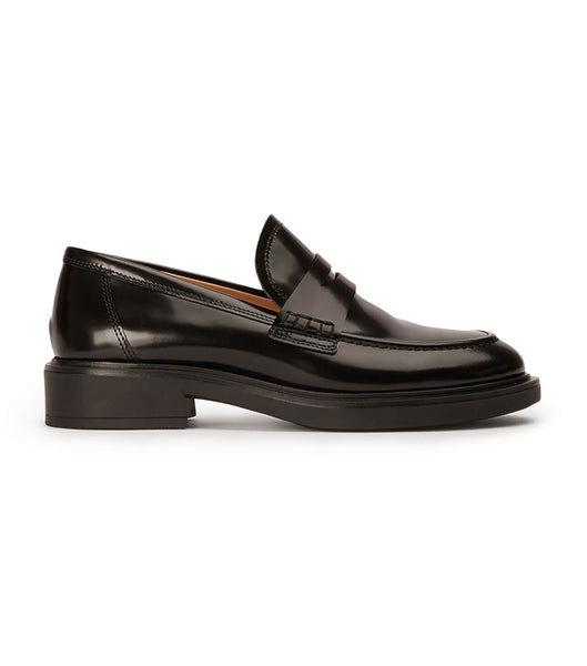 Tony Bianco Cherish Black Hi Shine 4.5cm Loafers Sort | XDKBH29442