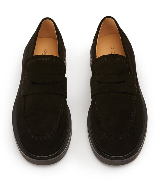 Tony Bianco Cherish Black Ruskind 4.5cm Loafers Sort | DDKKV80508