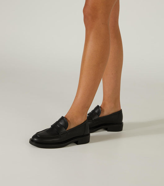 Tony Bianco Cherish Black Turin 4.5cm Loafers Sort | DKQAV50686