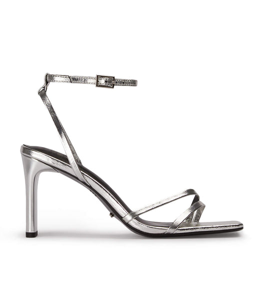 Tony Bianco Corso Silver Foil 8.5cm Strappy hæle Sølv | LDKSX43273