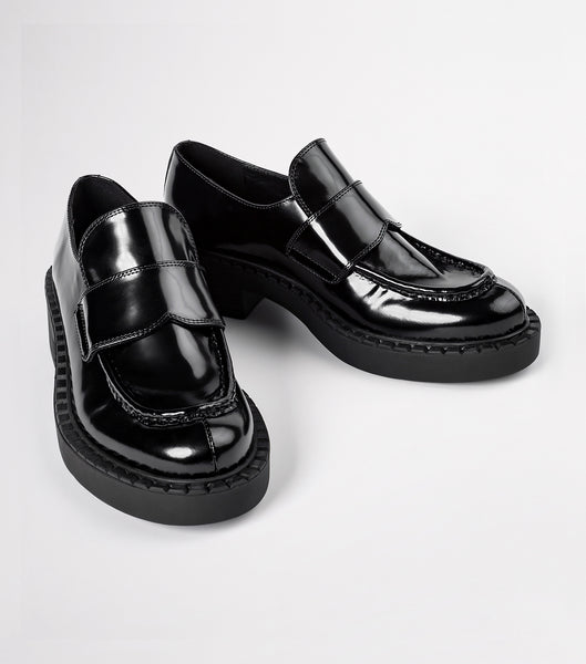 Tony Bianco Corvette Black Hi Shine 4.5cm Loafers Sort | DKJKU48748