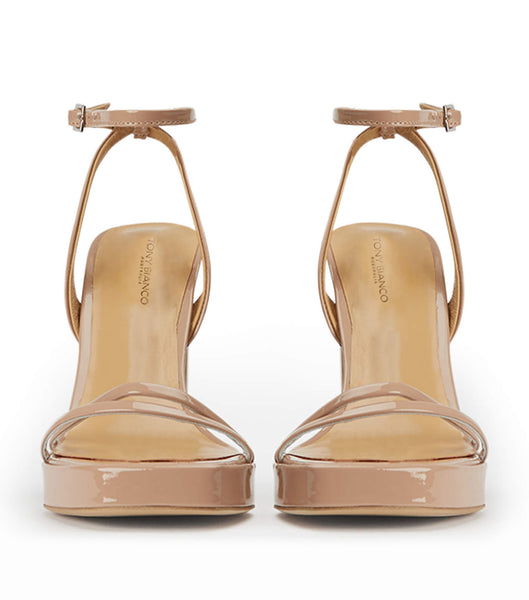 Tony Bianco Dandy Coco Lak 11.5cm Platform Sko Beige | MDKFT20678