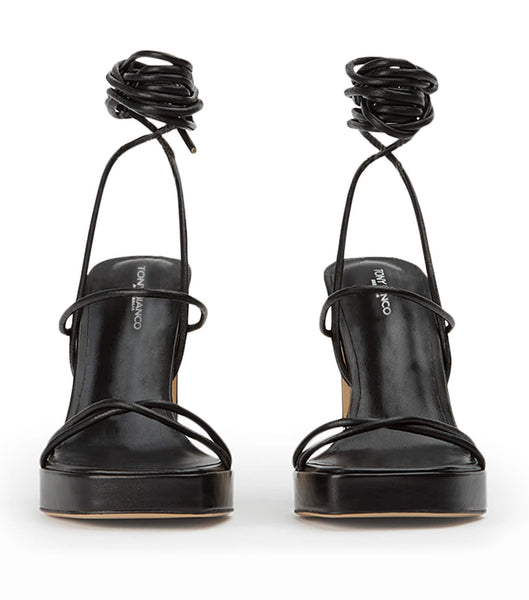 Tony Bianco Deon Black Nappa 11.5cm Strappy hæle Sort | PDKER99294