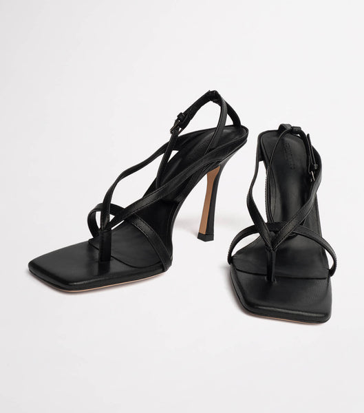 Tony Bianco Faythe Black Kid 10.5cm Strappy hæle Sort | YDKVQ83793