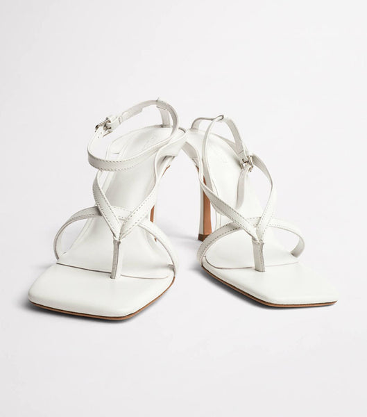 Tony Bianco Faythe White Kid 10.5cm Strappy hæle Hvide | XDKGW64425