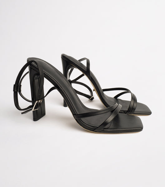 Tony Bianco Fiance Black Kid 11cm Strappy hæle Sort | DKJZR62082