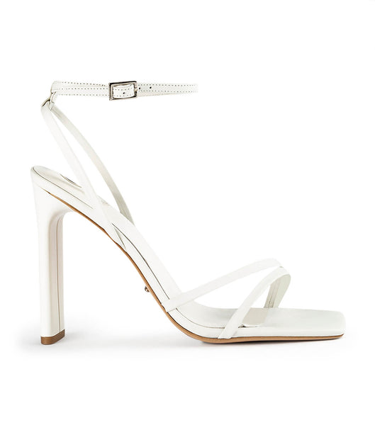 Tony Bianco Fiance Milk Capretto 11cm Strappy hæle Hvide | MDKFT94204