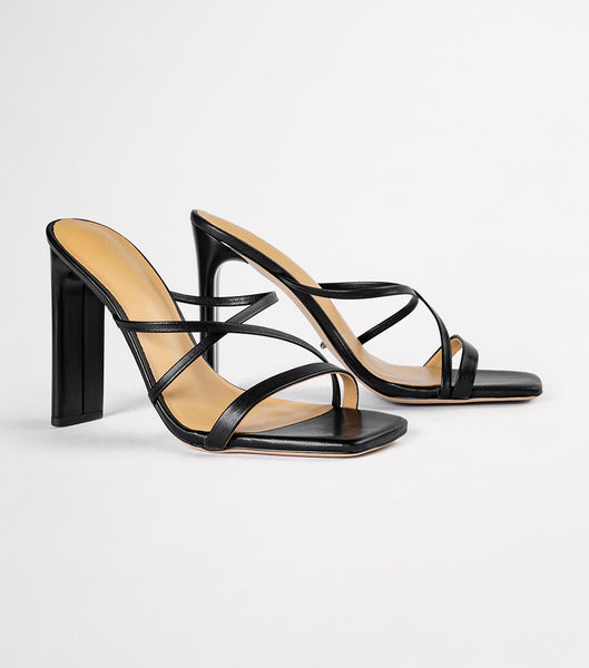 Tony Bianco Fior Black Kid 11cm Strappy hæle Sort | ADKDF64478