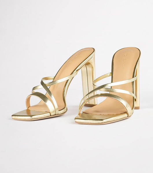 Tony Bianco Fior Gold Nappa Metallic 11cm Strappy hæle Guld Metal | DKEGJ70336