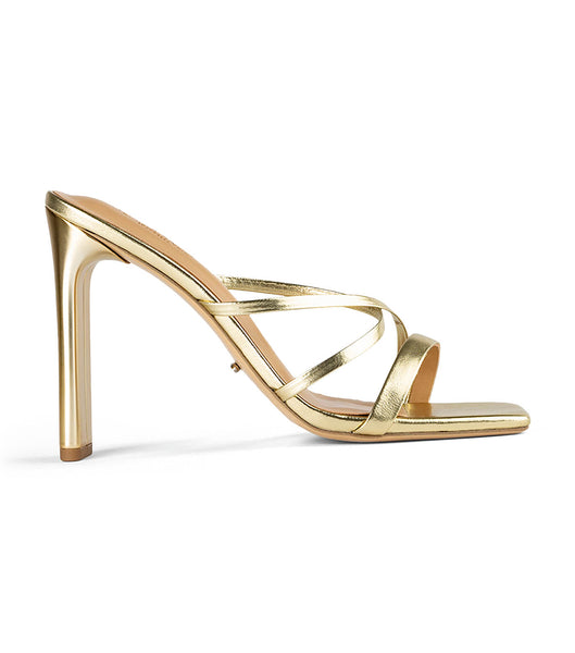 Tony Bianco Fior Gold Nappa Metallic 11cm Brudehæle Guld Metal | DKXBR58218