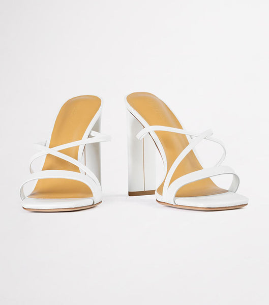 Tony Bianco Fior White Kid 11cm Strappy hæle Hvide | DDKVO40647