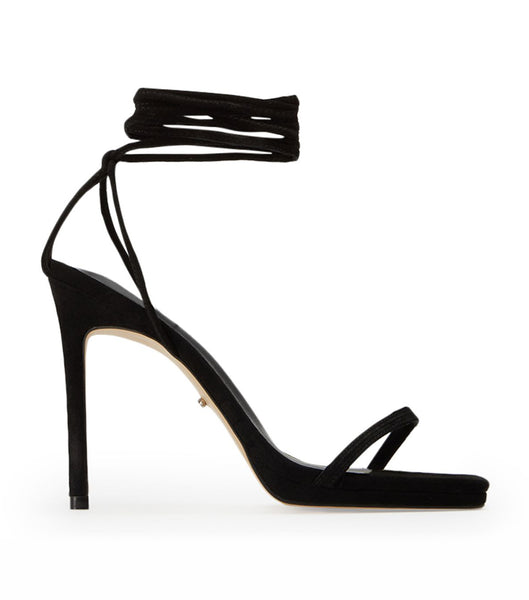 Tony Bianco Fleur Black Ruskind 11cm Strappy hæle Sort | DKXBR68085