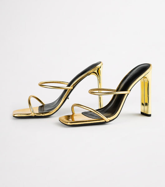 Tony Bianco Florence Gold Foil 11cm Strappy hæle Guld | UDKND39488