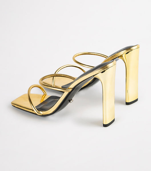 Tony Bianco Florence Gold Foil 11cm Strappy hæle Guld | UDKND39488