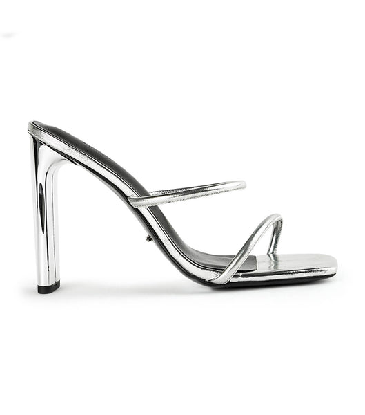 Tony Bianco Florence Silver Foil 11cm Strappy hæle Sølv | UDKTG75755