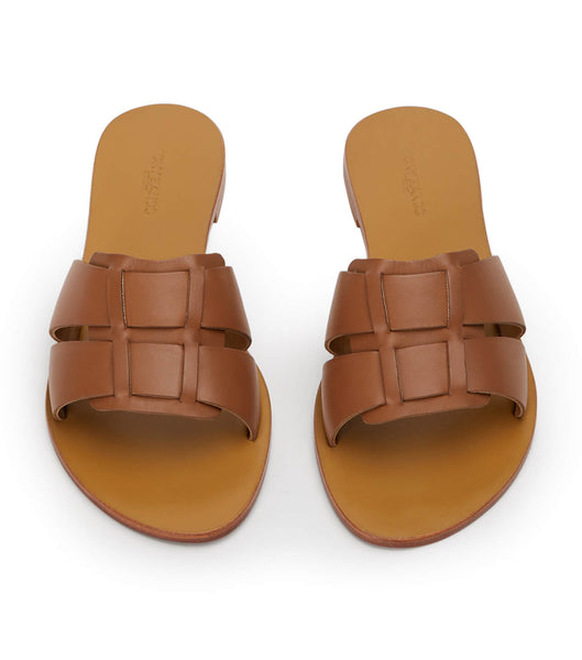 Tony Bianco Force Tan 1cm Flade Sandaler Brune | GDKUC25234