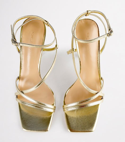 Tony Bianco Franci Gold Nappa Metallic 10.5cm Brudehæle Guld Metal | DDKKV48653