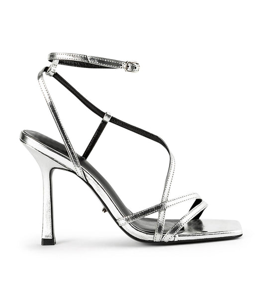 Tony Bianco Franci Silver Foil 10.5cm Strappy hæle Sølv | DDKKV50403