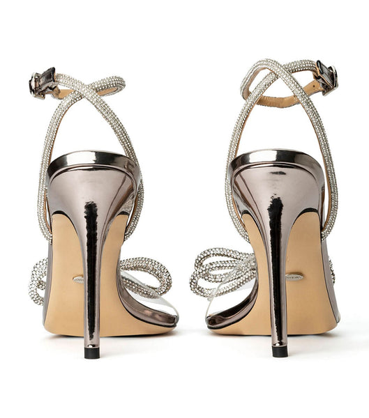 Tony Bianco Franz Gunmetal Shine 10.5cm Strappy hæle Grå | QDKWA96637