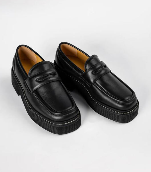 Tony Bianco Granite Black Nappa 5cm Loafers Grå Sort | BDKSO76503