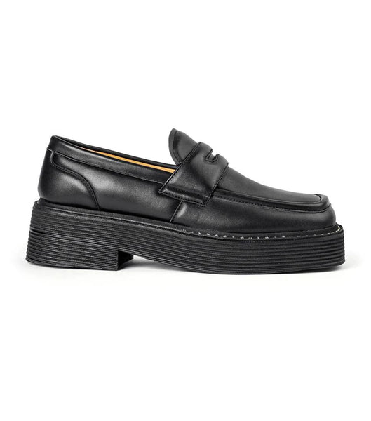 Tony Bianco Granite Black Nappa 5cm Loafers Grå Sort | BDKSO76503