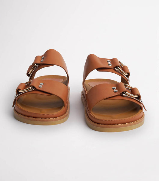 Tony Bianco Hunter Tan Como 3.5cm Flade Sandaler Brune | DKQCS20086