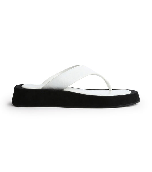 Tony Bianco Ives Milk Capretto 3.5cm Thong sandaler Hvide | SDKNY13495