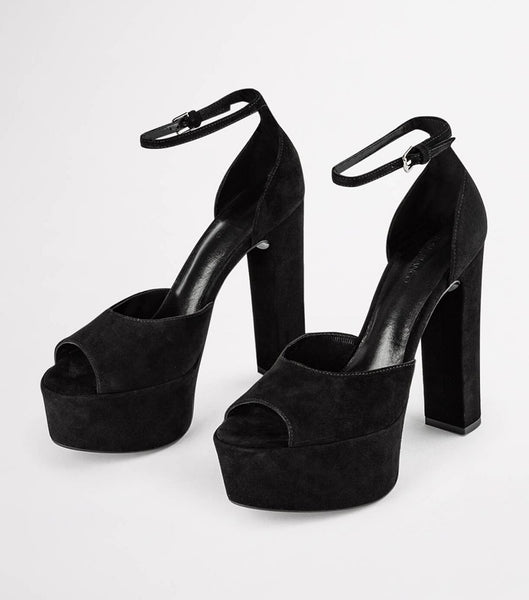 Tony Bianco Jayze Black Ruskind 14cm Event hæle Sort | PDKQX25999