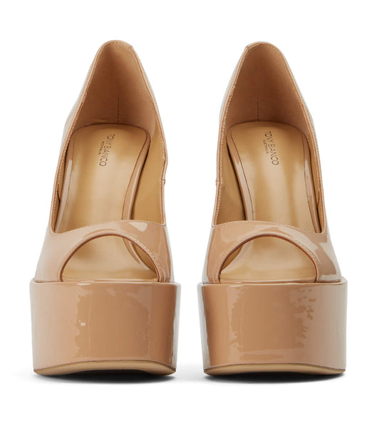 Tony Bianco Jolee Nude Lak 15cm Platform Sko Beige | LDKTR75018