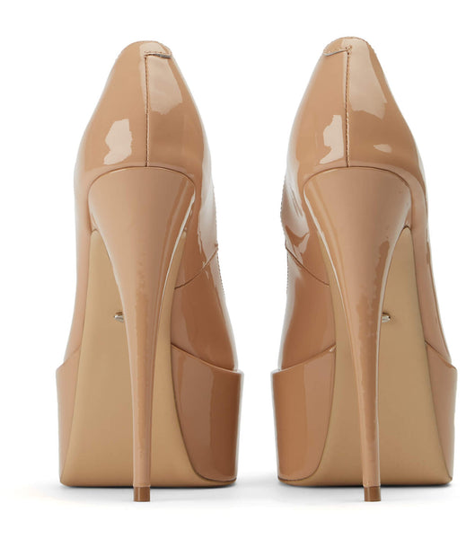 Tony Bianco Jolee Nude Lak 15cm Platform Sko Beige | LDKTR75018