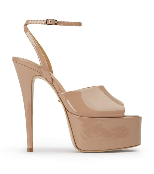 Tony Bianco Journey Coco Lak 15cm Platform Sko Beige | DKJZR86367