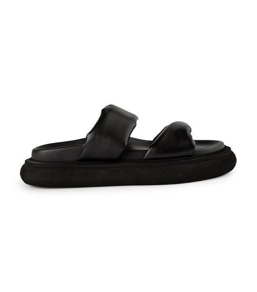 Tony Bianco June Black Nappa 3cm Flade Sandaler Sort | TDKPQ20460