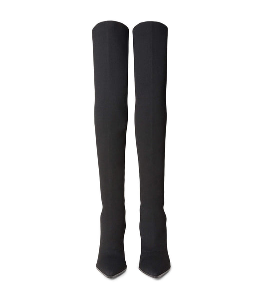 Tony Bianco Kori Black Sock Knit 9.5cm Stiletstøvler Sort | DKQCS29410