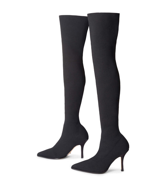 Tony Bianco Kori Black Sock Knit 9.5cm Stiletstøvler Sort | DKQCS29410