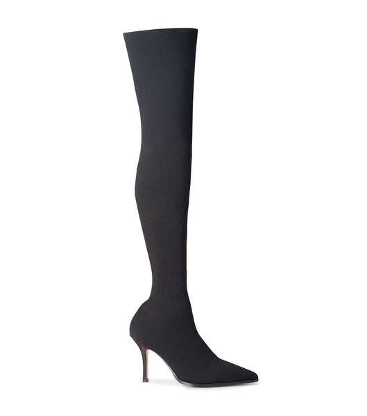 Tony Bianco Kori Black Sock Knit 9.5cm Stiletstøvler Sort | DKQCS29410