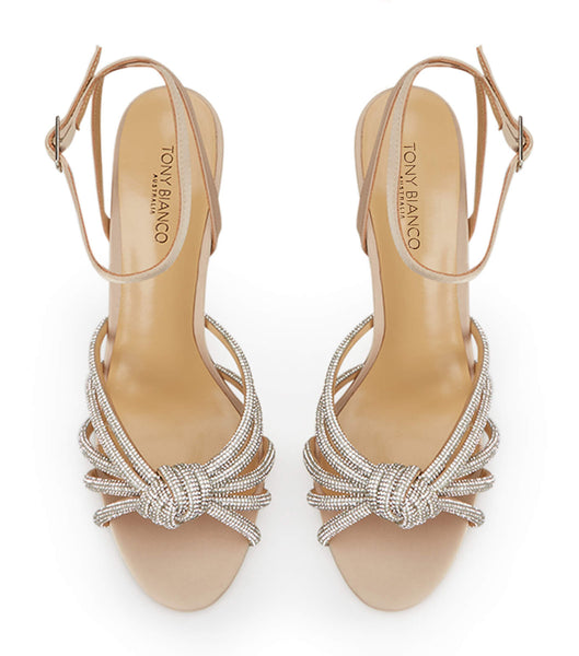 Tony Bianco Kyla Nude Satin 11cm Stilethæle Beige | DDKKV96906