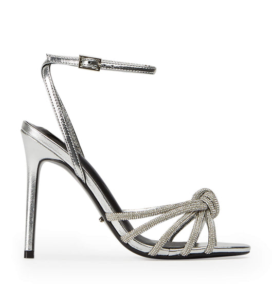 Tony Bianco Kyla Silver Foil 11cm Brudehæle Sølv | MDKFT81925